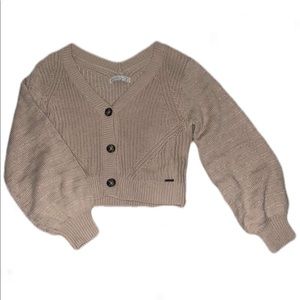Brown Cropped Cardigan